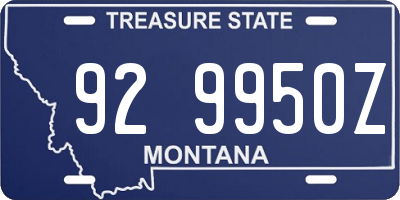 MT license plate 929950Z