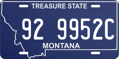 MT license plate 929952C