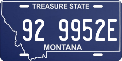 MT license plate 929952E