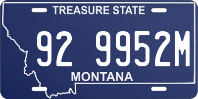 MT license plate 929952M