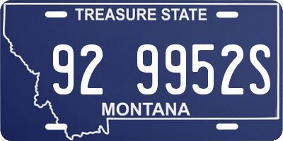 MT license plate 929952S