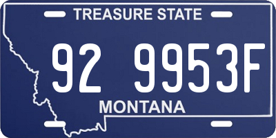 MT license plate 929953F
