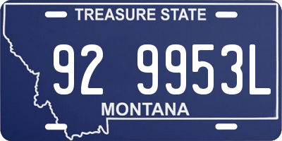 MT license plate 929953L