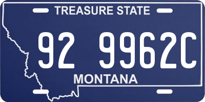 MT license plate 929962C