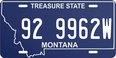MT license plate 929962W
