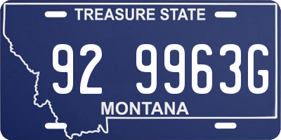 MT license plate 929963G