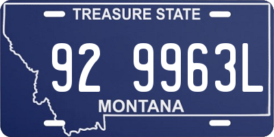 MT license plate 929963L