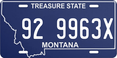 MT license plate 929963X