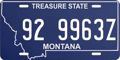 MT license plate 929963Z