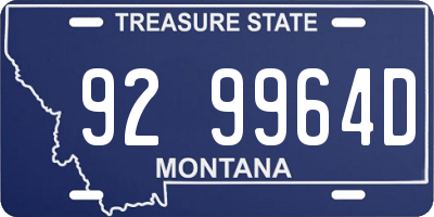MT license plate 929964D