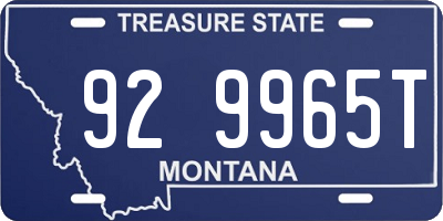 MT license plate 929965T