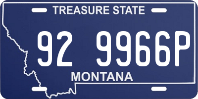 MT license plate 929966P