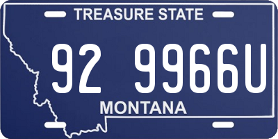 MT license plate 929966U