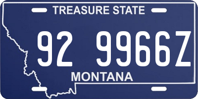 MT license plate 929966Z