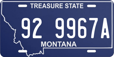 MT license plate 929967A