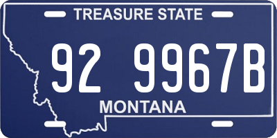 MT license plate 929967B