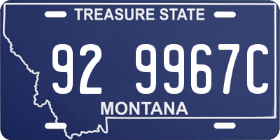 MT license plate 929967C