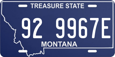 MT license plate 929967E