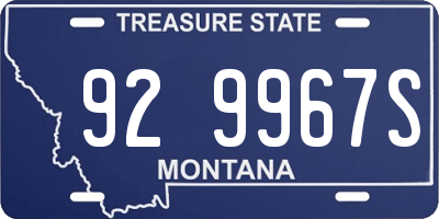 MT license plate 929967S