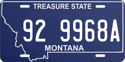 MT license plate 929968A