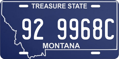 MT license plate 929968C