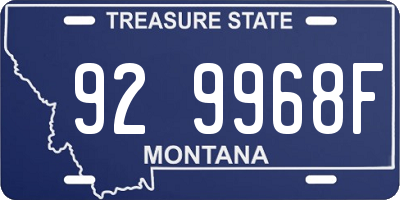 MT license plate 929968F