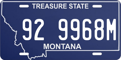 MT license plate 929968M