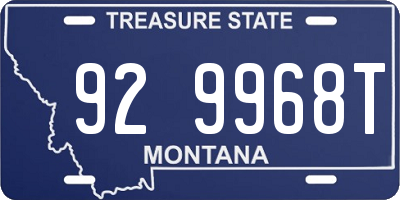 MT license plate 929968T