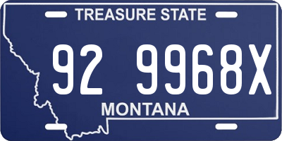 MT license plate 929968X