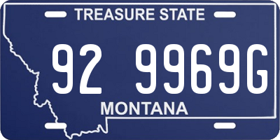 MT license plate 929969G