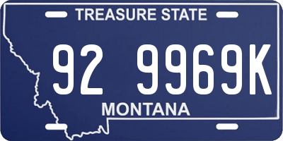 MT license plate 929969K