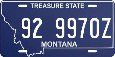 MT license plate 929970Z