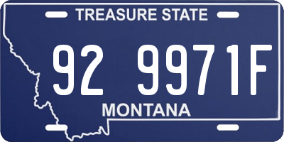 MT license plate 929971F