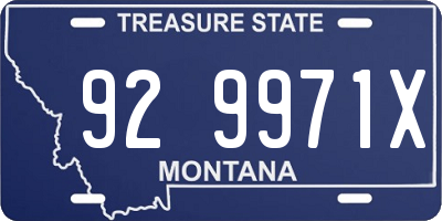 MT license plate 929971X