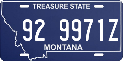 MT license plate 929971Z