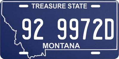 MT license plate 929972D