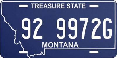 MT license plate 929972G