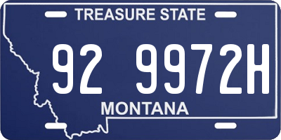MT license plate 929972H