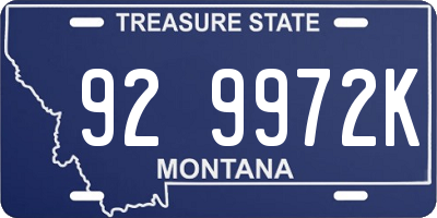 MT license plate 929972K