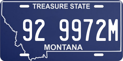MT license plate 929972M