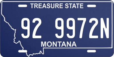 MT license plate 929972N