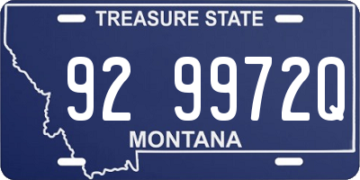 MT license plate 929972Q