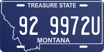 MT license plate 929972U