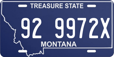 MT license plate 929972X
