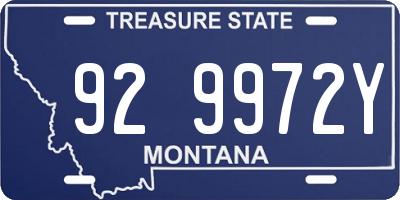 MT license plate 929972Y