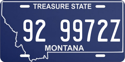 MT license plate 929972Z