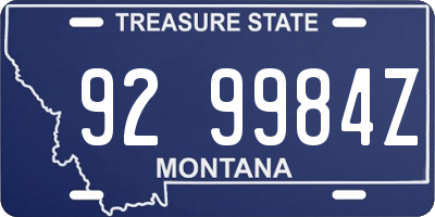 MT license plate 929984Z