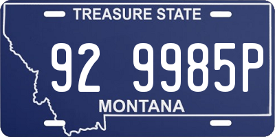 MT license plate 929985P