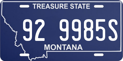 MT license plate 929985S