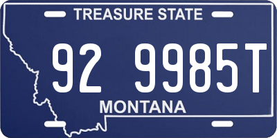 MT license plate 929985T